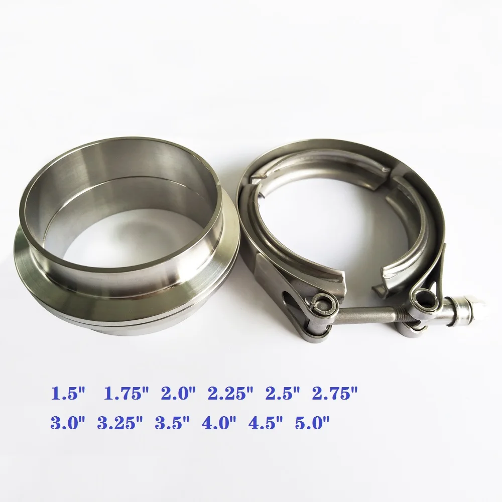 

ZUCZUG 1.5-6.0" Metal clench nut tubor exhaust V band clamp with flat flange Design for exhaust pipe clamp stainless steel 304