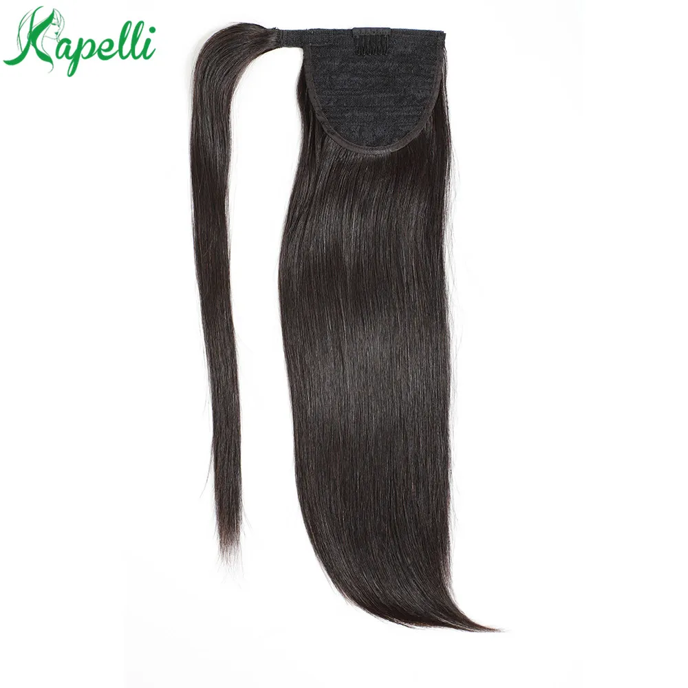 Длинные прямые накладные волосы "конский хвост", человеческие волосы "конский хвост" на заколках для женщин, бразильские волосы Remy "конский хвост" от 70 до 120 г