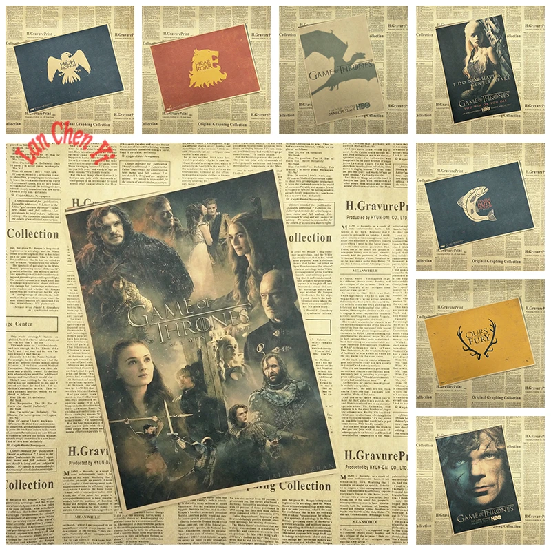 

Game of Thrones Series 2 Classic TV play Kraft Paper Poster Cafe Creative wallpaper Interior Decoration