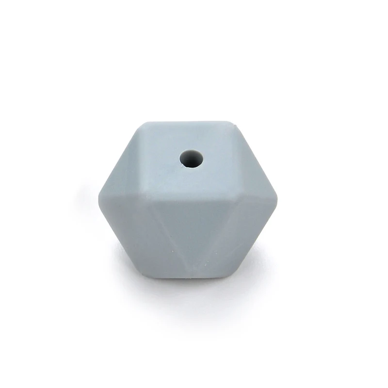 Силиконовые бусины 14 мм шестигранные мини-бусины меньшего размера прорезиненное Силиконовое ожерелье для прорезывания зубов детские прорезывающие BPA безопасные шарики - Цвет: dimgray