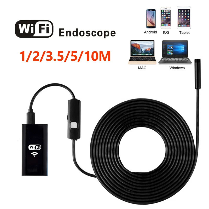 Wistino Wi Fi эндоскопическая камера 8 мм HD 720P Водонепроницаемая Android iPhone эндоскоп