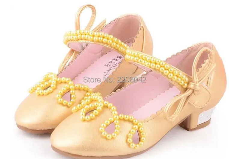 Обувь на каблуке для девочек; сезон осень; босоножки с бантом; Новинка года; детская обувь; милые босоножки принцессы на высоком каблуке с бантом; обувь для девочек с бусинами