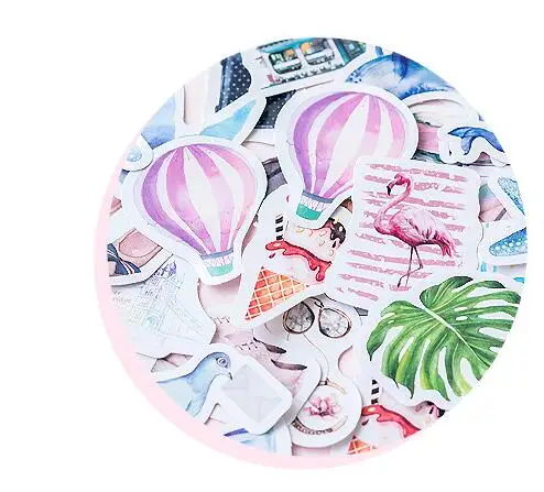 Путешествия по всему миру милые акварельные модные наклейки пасты упаковка 40 шт./лот Фламинго Цветы морские прицелы ура