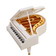 Classic Mini Piano Music Box White Musical Toys Music Box For Couple Valentines Birthday Xmas Gifts Currency Save Tirelire