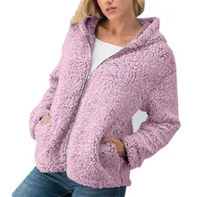 2018 Sherpa Fleece Sweaters Women Zipper Cardigan Hooded Jersey Warm Tops Female Winter Coat Casual Sweaters