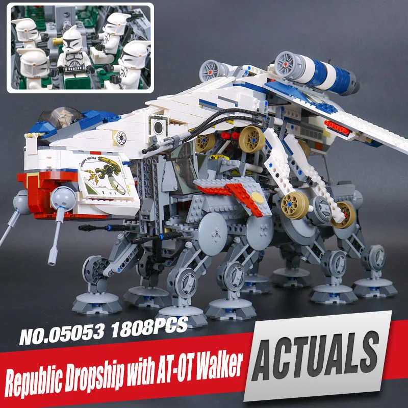 

DHL Lepin 05053 Star Plan Series Genuine The Republic Wars Toy Dropship Set Building Blocks Bricks Children Legoingly 10195 Set