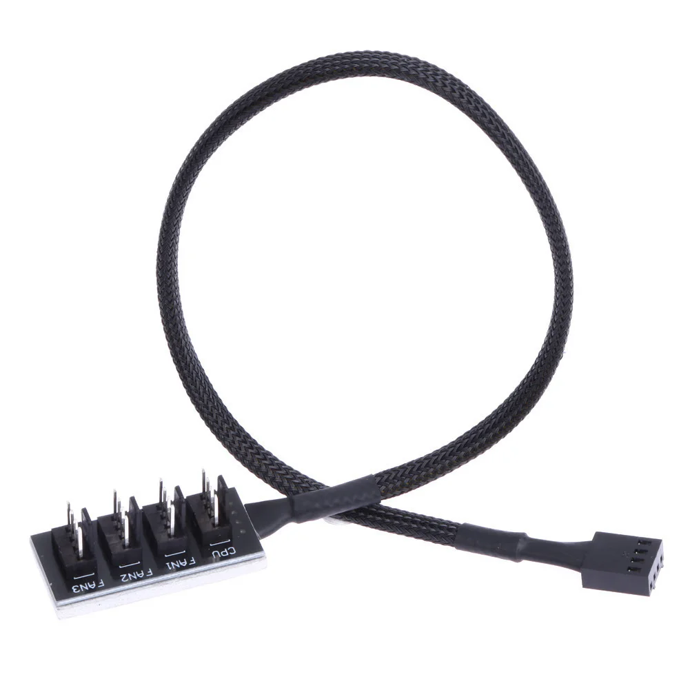 

Sleeved 4Pin Computer Socket Adapter CPU Cooling PC Accessories 12V PWM Power Cable Splitter Fan Hub Braided