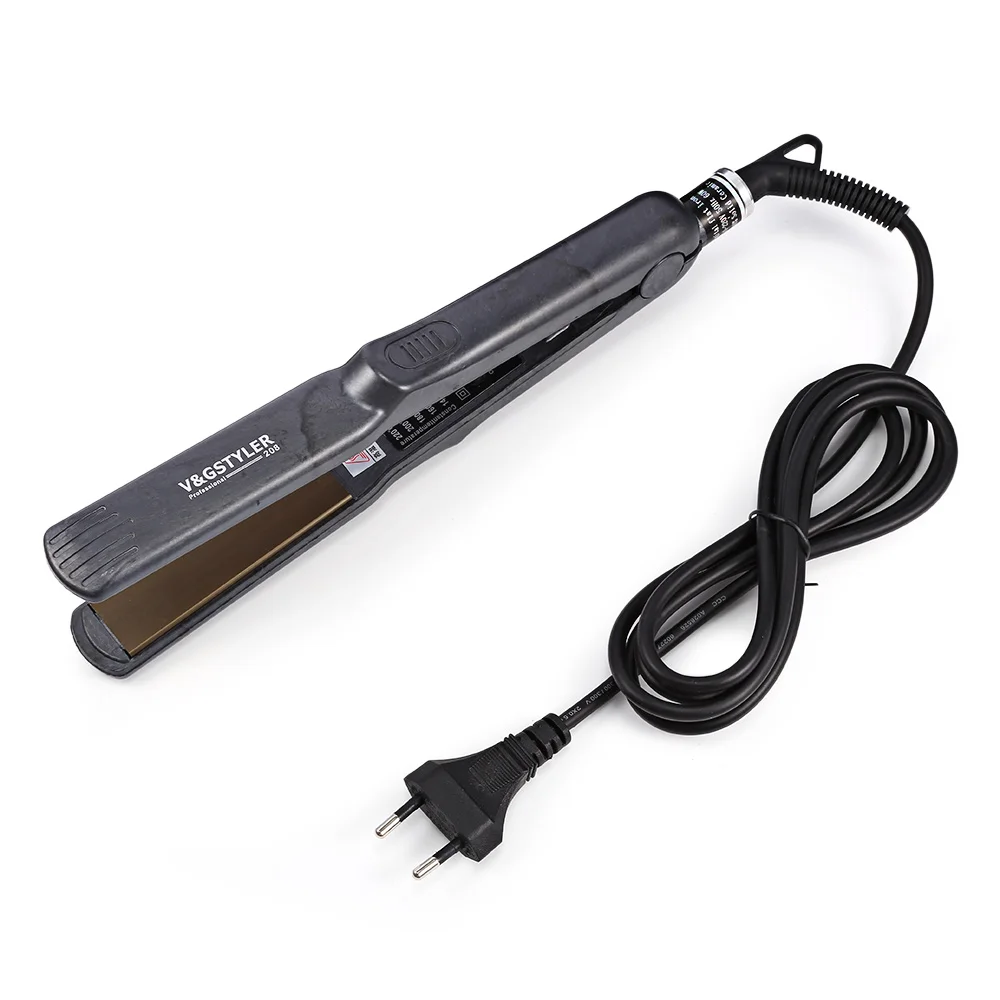 

208 Flat Hair Straightener PTC Heating Element Adjustable Temperature Electronic Titanium Hairstyle Tool