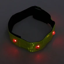 Светодиодный нарукавная Повязка для езды на велосипеде Светоотражающие ремни безопасности для бега на открытом воздухе