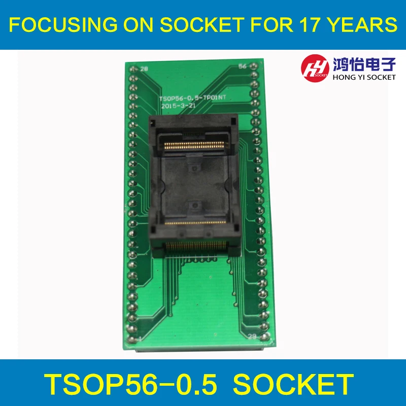 

2 pcs / lot ANDK TSOP56 Opentop Programming Socket 0.5 IC Test Socket Flash Burn in Socket Adapter High Quality Eletronic