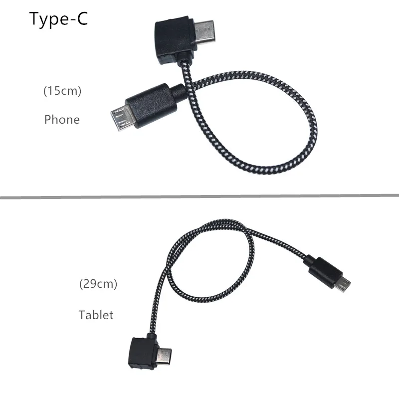 Remote Control Data Cable Type-C LightningMicro USB port Connecting Phone Tablet Connector Nylon Line For DJI Spark Drone Accessories 1 (10)