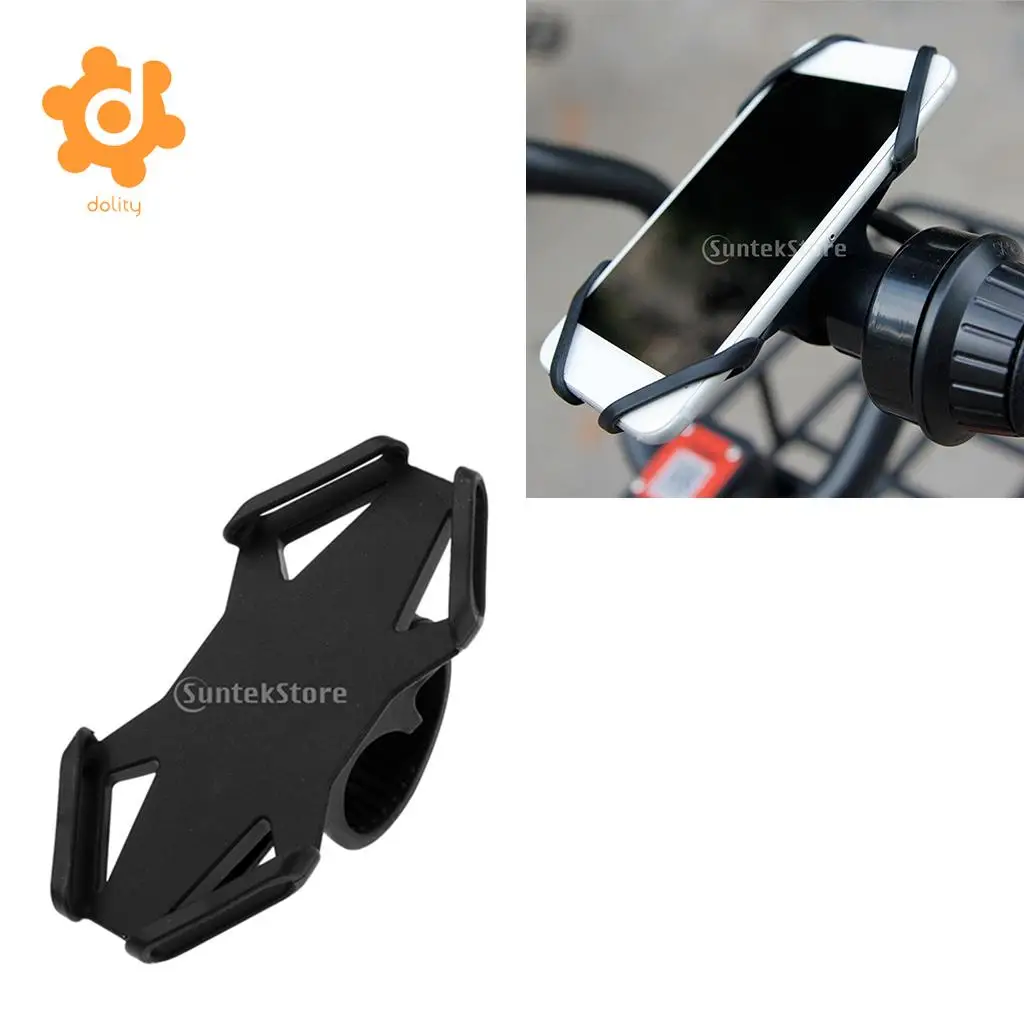 Silicone Motorcycle Bike Bicycle Handlebar Phone Mount Holder Bracket Rack GPS Case Works for 4-6 inch Smartphones 