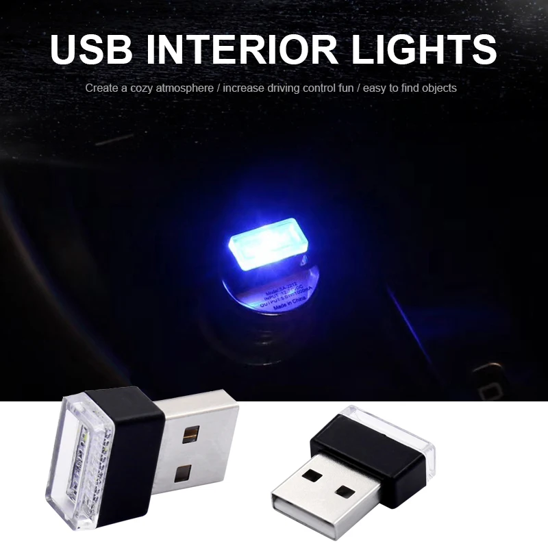 

4colour Car interior atmosphere lights led modification usb cigarette lighter Decorative lights Atmosphere light Car foot lamp
