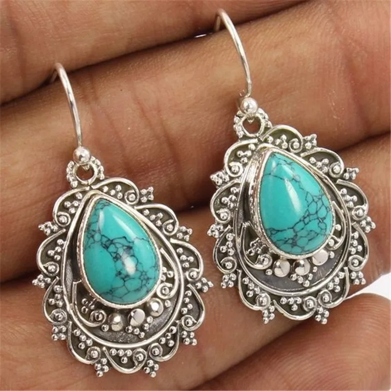

Vintage Tassel Green Dangle Earrings Pendientes Hollow out Boho Long Resin Earrings For Women Ethnic Indian Jewelry E5D065