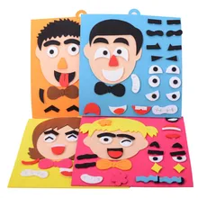 DIY Assembling Puzzles Jigsaw One Set Children Recognition Training Educational Toys EVA 3D Parents and Kids Five Sense Organs