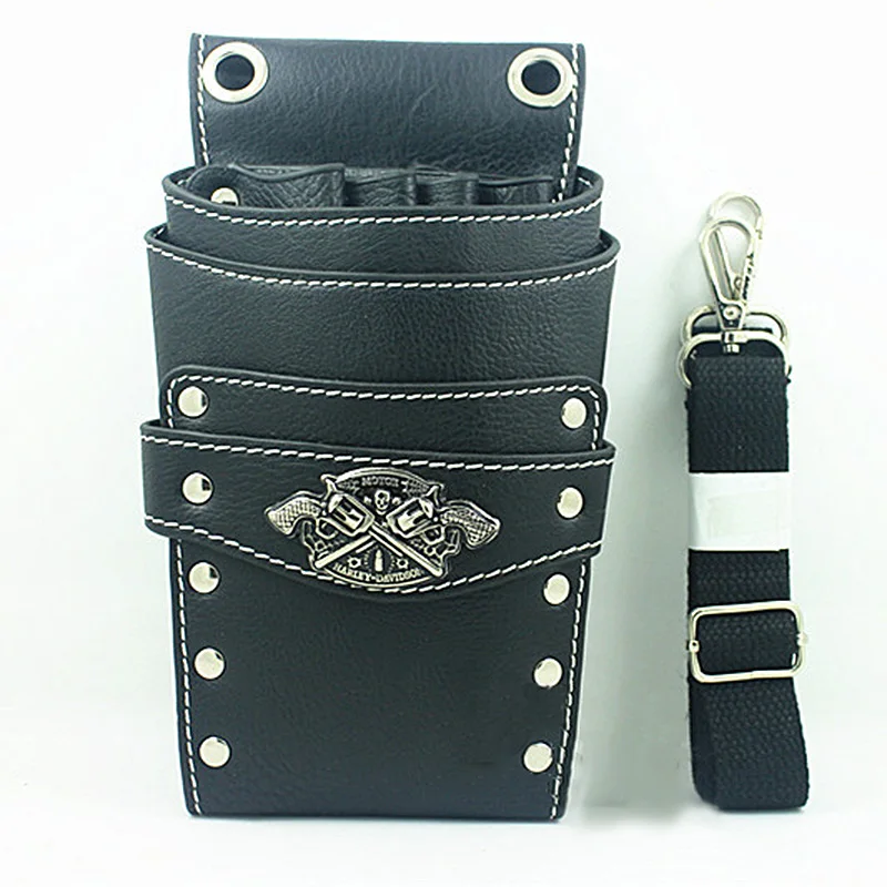 

Hairdresser PU Leather Scissor Bag Durable Salon Tool Pouch Storage Case with Waist Shoulder Belt Available In 3 Colors