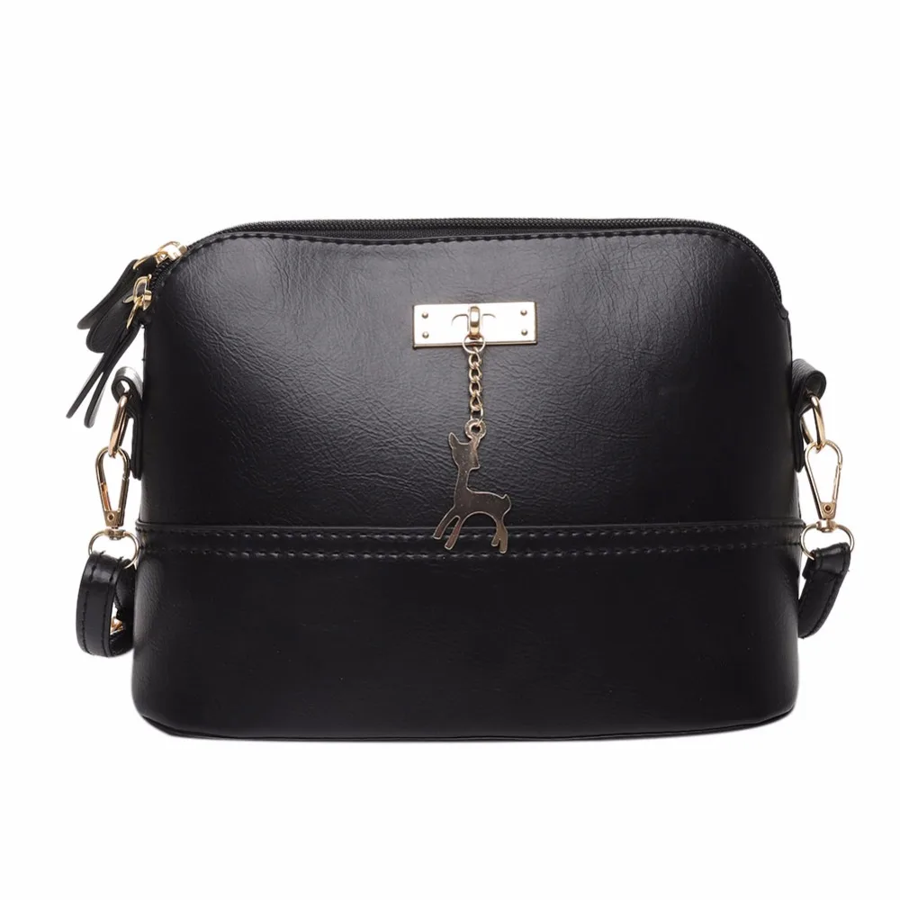 

Women Fashion Crossbody Bag PU Leather Shoulder Bag with Deer Pendant Crossbody Bags Female Soft Messenger Bags Handbag Blosas