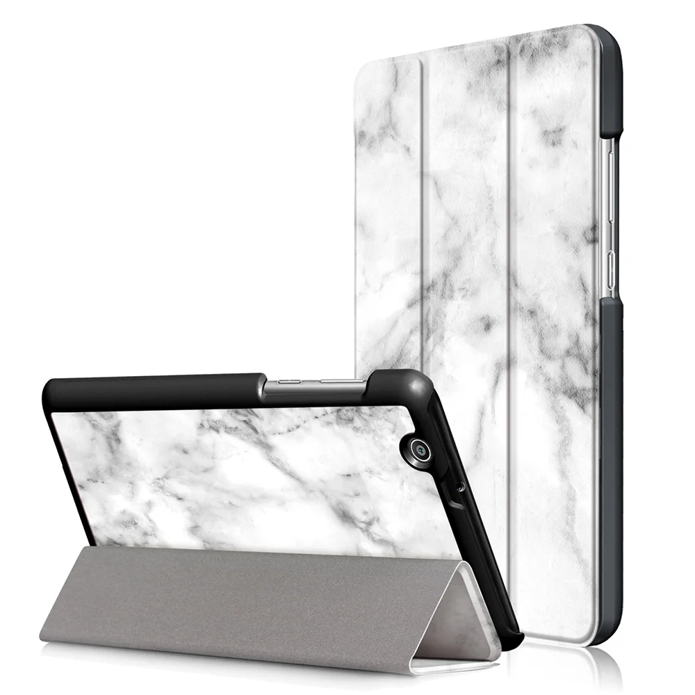 PC8005A_JONSNOW Protective Case for Huawei MediaPad T3 7 3G BG2-U01 Ultra Thin 3 fold Silk Texture Smart Sleep Stand Leather Cover