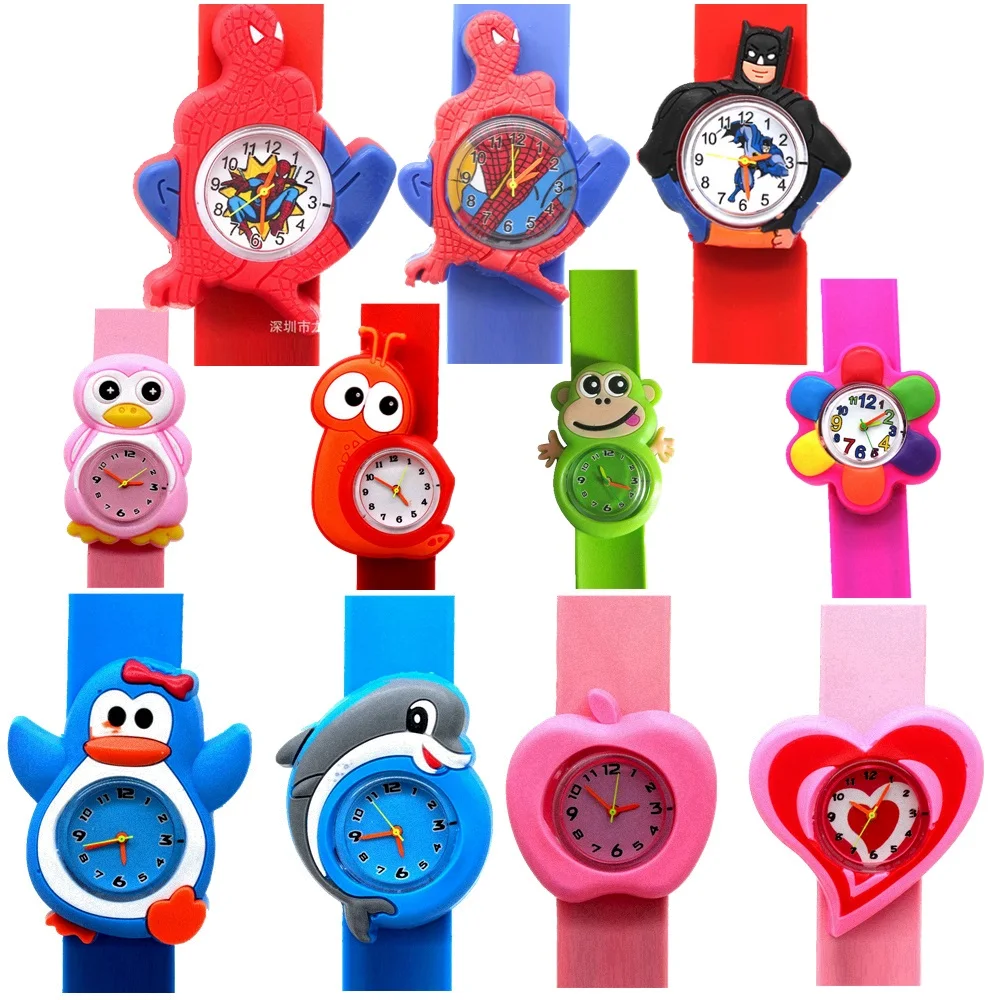 

wholesale kids children boys girls lovely cute cartoon flower animal slap watches fashion students birthday gift quartz watches