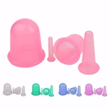 Non-toxic 4PCS Health Care Silicone Vacuum Cupping Cups Neck Face Back Massage Cupping Cups Relax Full Body Massage Cup
