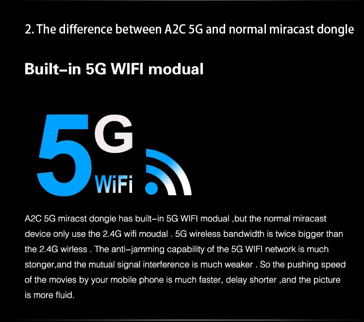 Measy a2c 5 г WI-FI Miracast HDMI ТВ ключ Поддержка DLNA AirPlay VS Chromecast для Android Оконные рамы IOS