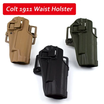 

Hunting Equipment Colt 1911 Pistol Gun Carry Belt Holster Shooting Gun Quick Released Waist Holster Polyurethane Material