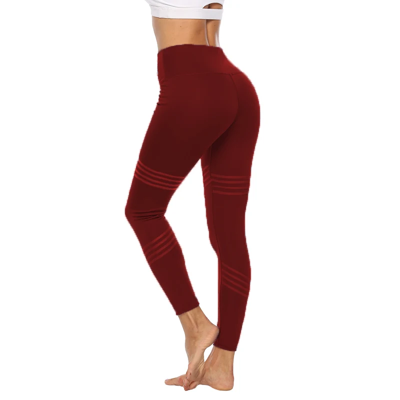 New Lady High Waist Leggings Women Fitness Clothes 2019 Slim Striped Bodybuilding Women's Pants Athleisure Female Sexy Leggings
