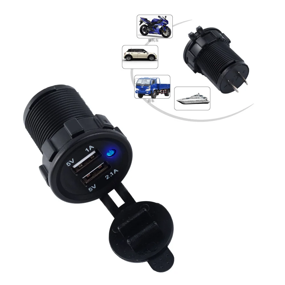  Wasserdicht Dual USB Boot Motorrad Auto Ladegerät Power Adapter Buchse 5V 2.1A/1A Für iPhone ipad S