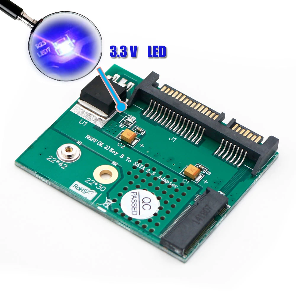 M.2 to SATA Converter Card M.2 NGFF SSD to SATA 2.5\
