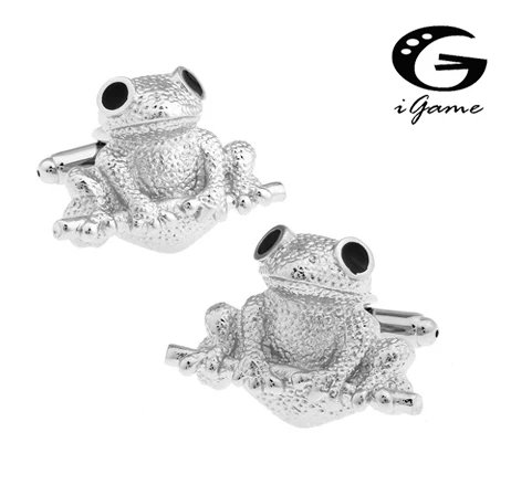 IGame милые запонки серебристого цвета дизайн лягушки новинка Жаба стиль
