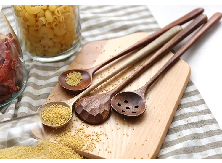 Японская серия твердой древесины нанму ложка из дерева горячий горшок с длинной ручкой ложка для перемешивания ложка соус