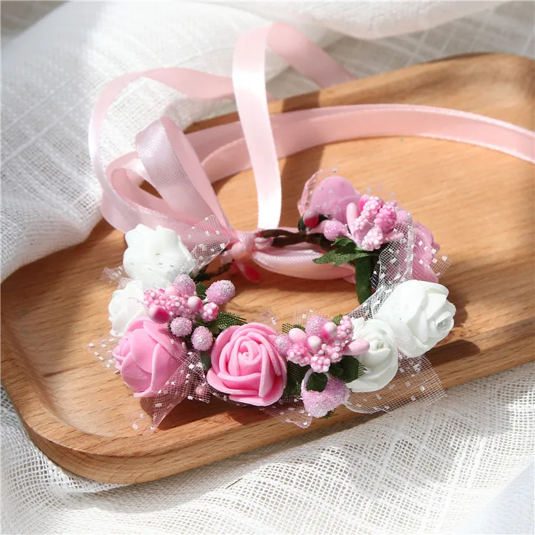 

New Creative artificial Wrist Flower Bridesmaid Sisters hand flowers Artificial Bride Flowers Wedding Party Decoration Flower
