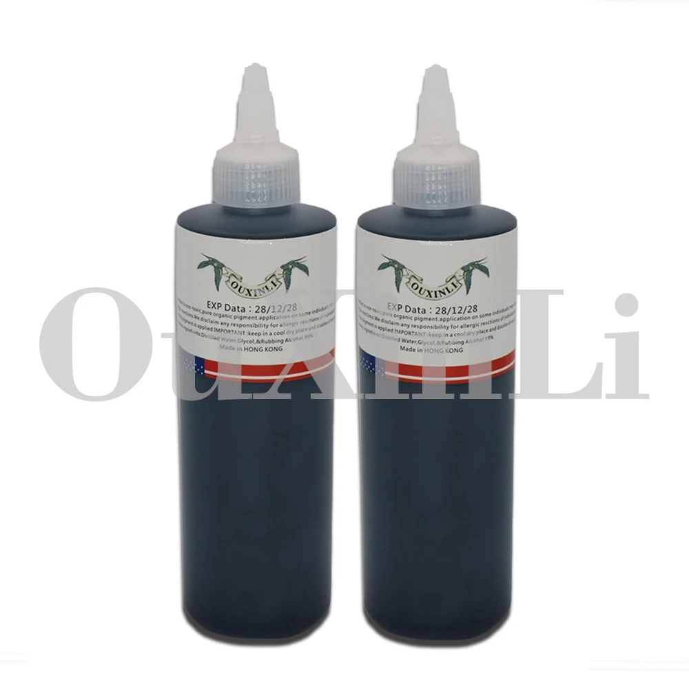 

2 Bottles Black Dynamic Tattoo Ink 250ml Permanent Makeup Mini Body Art Tattoo Painting Cosmetics Free Shipping