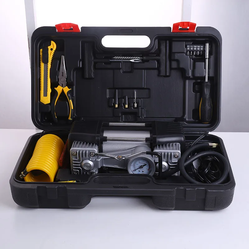 

KPX3039 Kupixin Double Cylinder Vehicle Inflatable Pump Set Portable Inflator Toolbox