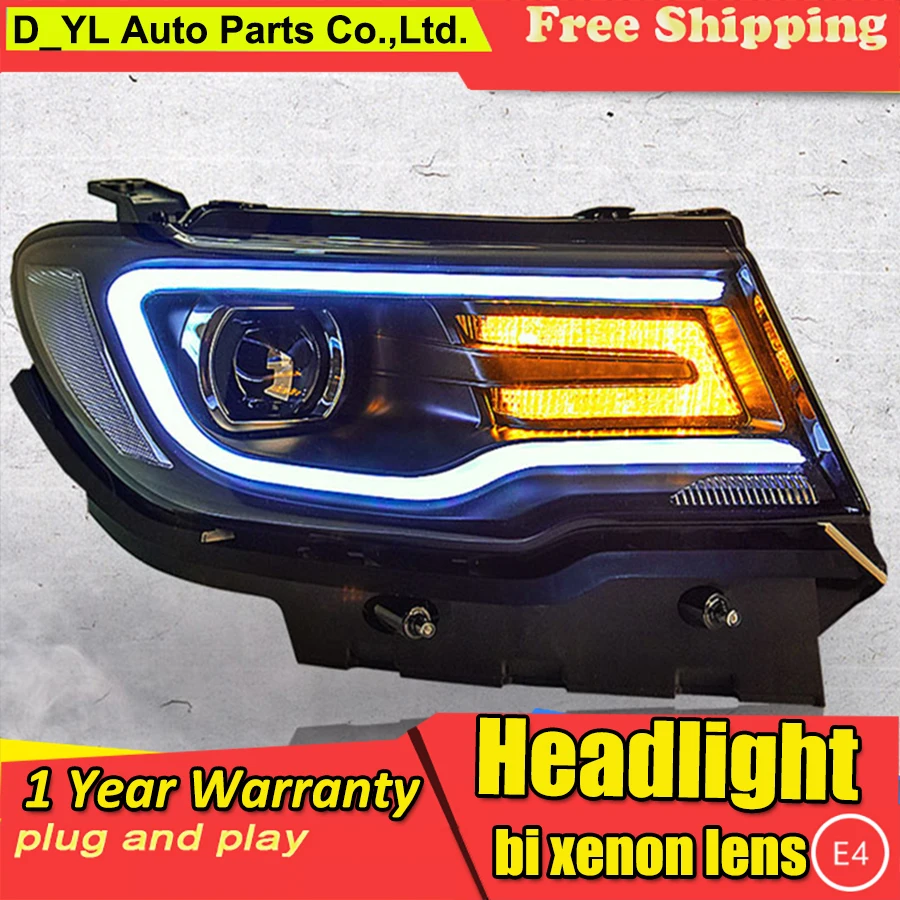

Auto.Pro Car Styling for Jeep compass Headlights 2017-2018 for compass LED Headlight Lens Double Beam H7 HID Xenon bi xenon lens
