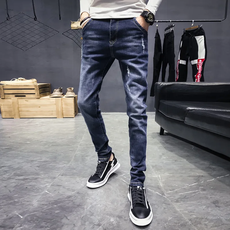 Mens Jeans Brand Slim Fit Denim Pants Fashoin Hip Hop Men Skinny Jeans Pants Men Elasticity Solid Pencil Jeans for Men