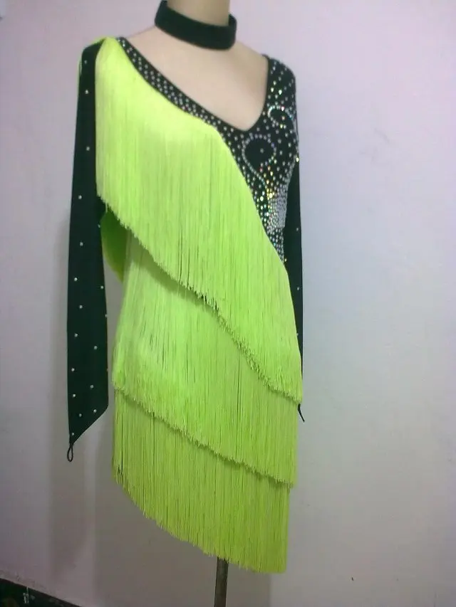 

New style Latin dance costume sexy diamond single sleeves latin dance competition dresses for women child latin dance dress