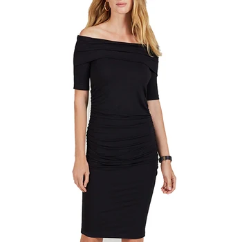 

Summer Sexy Shoulderless Maternity Dress Pregnancy Clothes for Pregnant Women Tencel Knee Length Sheath Pregnancy Dresses Wear