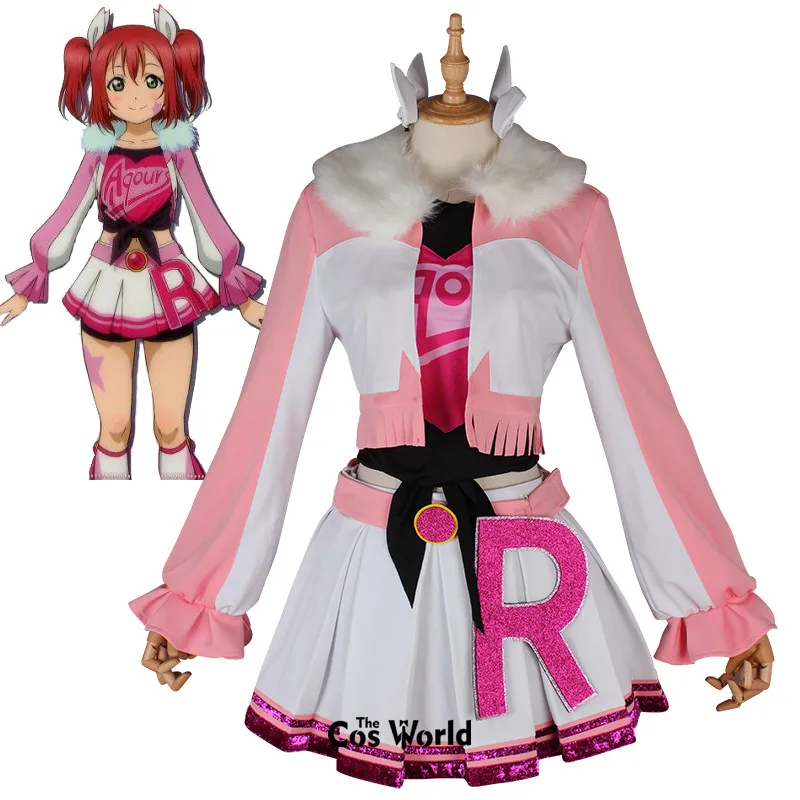 Love Live Sunshine Miracle Wave Kurosawa рубиновое пальто топы штаны платье Униформа наряд аниме