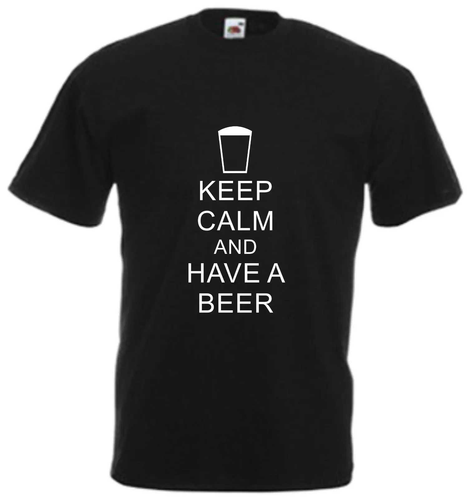 

2018 Short Sleeve Plus Size Keep Calm and Have A Beer T Shirt Funny Pint Tee Pub Joke Gift Top Xmas Present Fashion Classic