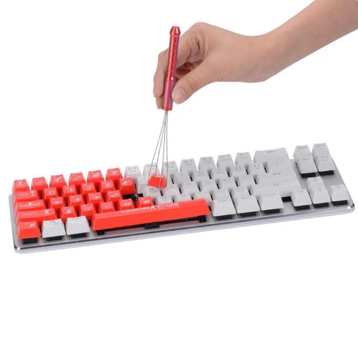 Новая многофункциональная клавиша клавиатуры, колпачок, регулятор, механическая клавиатура, инструмент для чистки, алюминиевый сплав, красный ключ для стриптиза для razer