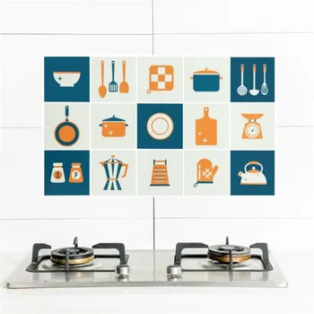 Wall Sticker Thickened Cooktops Tile Cabinets Fume Self Adhesive High Temperature Kitchen Waterproof And Oil Proof Stickers