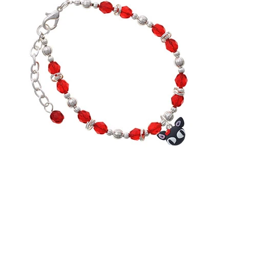 Fimo Clay Cute Kitty Red Beaded Bracelet