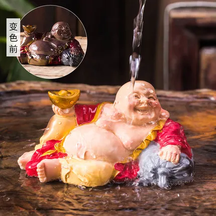 Tea pet 3D Улыбка фигурка Будды изменение цвета креативность может увеличить кунг-фу чай войны украшения Смола тонкая Улыбка Будды чай ПЭТ