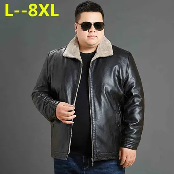 

PLUS SIZE 10XL 8XL 6XL 5XL New Fashion HOT 2018 Winter Men New Leisure Fashion Removable Cap Sheepskin Fur One Jacket