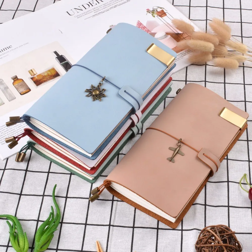 Handnote Genuine Leather Notebook With 3 Inserts PVC Pocket Handmade Travel Journal Pure Fresh Style Diary Sketchbook Planner