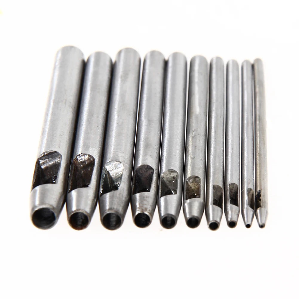 10PCS Round Hollow Drilling Punching Tools 0.5-5mm Punch Set Leather Belt Hole Punches DIY 10PCS Round Hollow Drilling Punching Tools 0.5-5mm Punch Set Leather Belt Hole Punches DIY