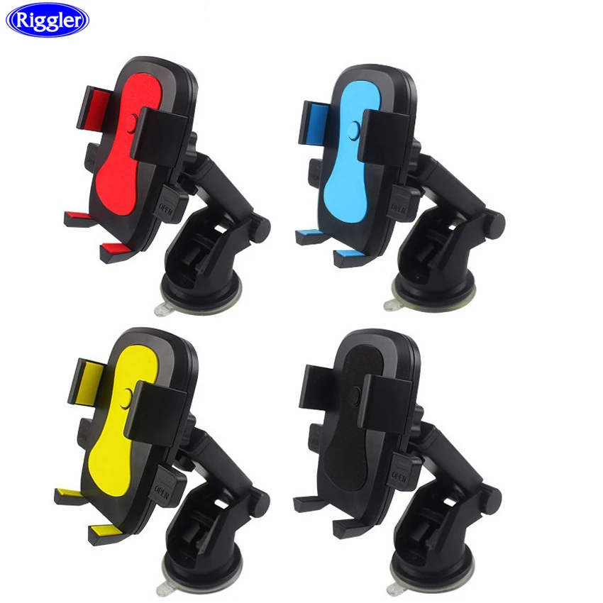 

Riggler Car Phone Holder Windshield Center Console Mount Stand Telescopic Link GPS Bracket Universal within 6 inches Phones