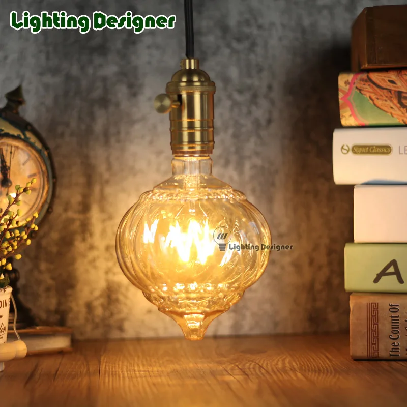 Giro cono recto llevó filamento Edison bombilla LED E27 4 W 220 V-240 V decoración luz bombilla de la vendimia bombilla bombilla antigua