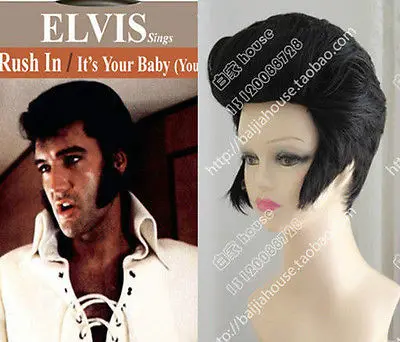 Free Shipping Elvis Aron Presley Hairstyle Black Cosplay